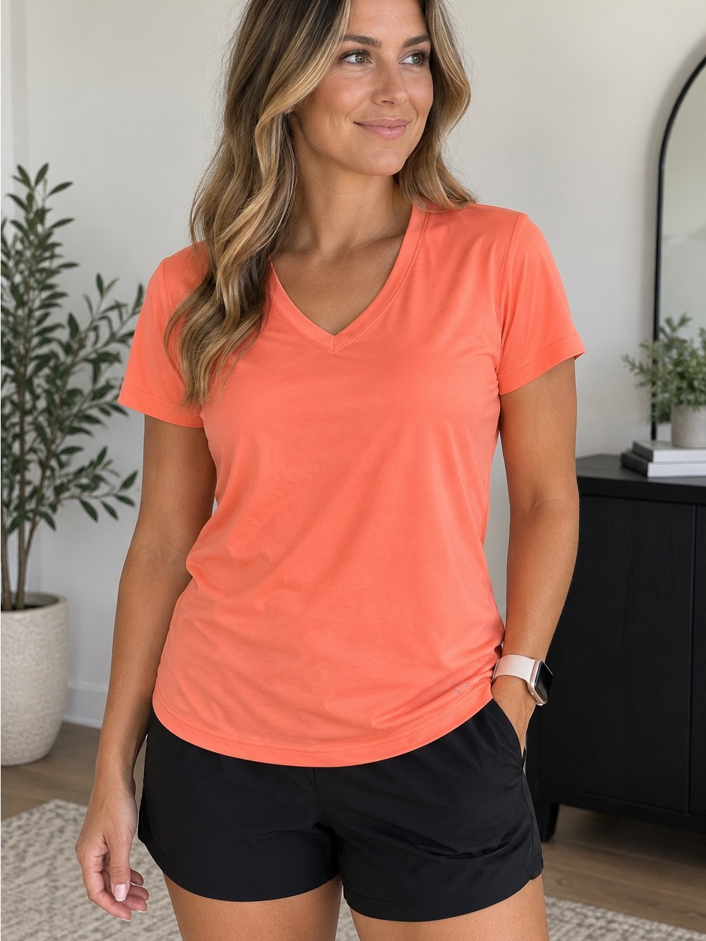 Coral Champion Athletic Tee